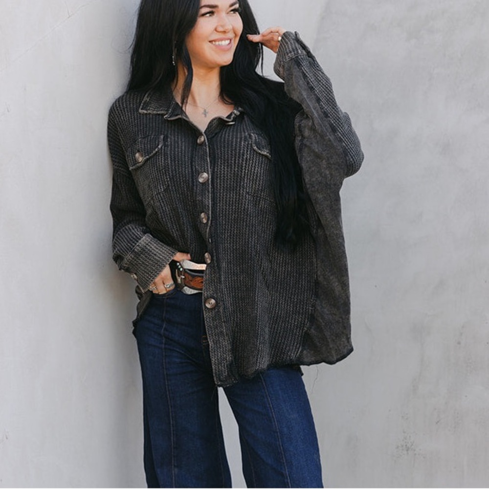 BKE Charcoal Button Down Shirt